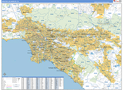 Greater Los Angeles Metro Area Wall Map Basic Style 2026